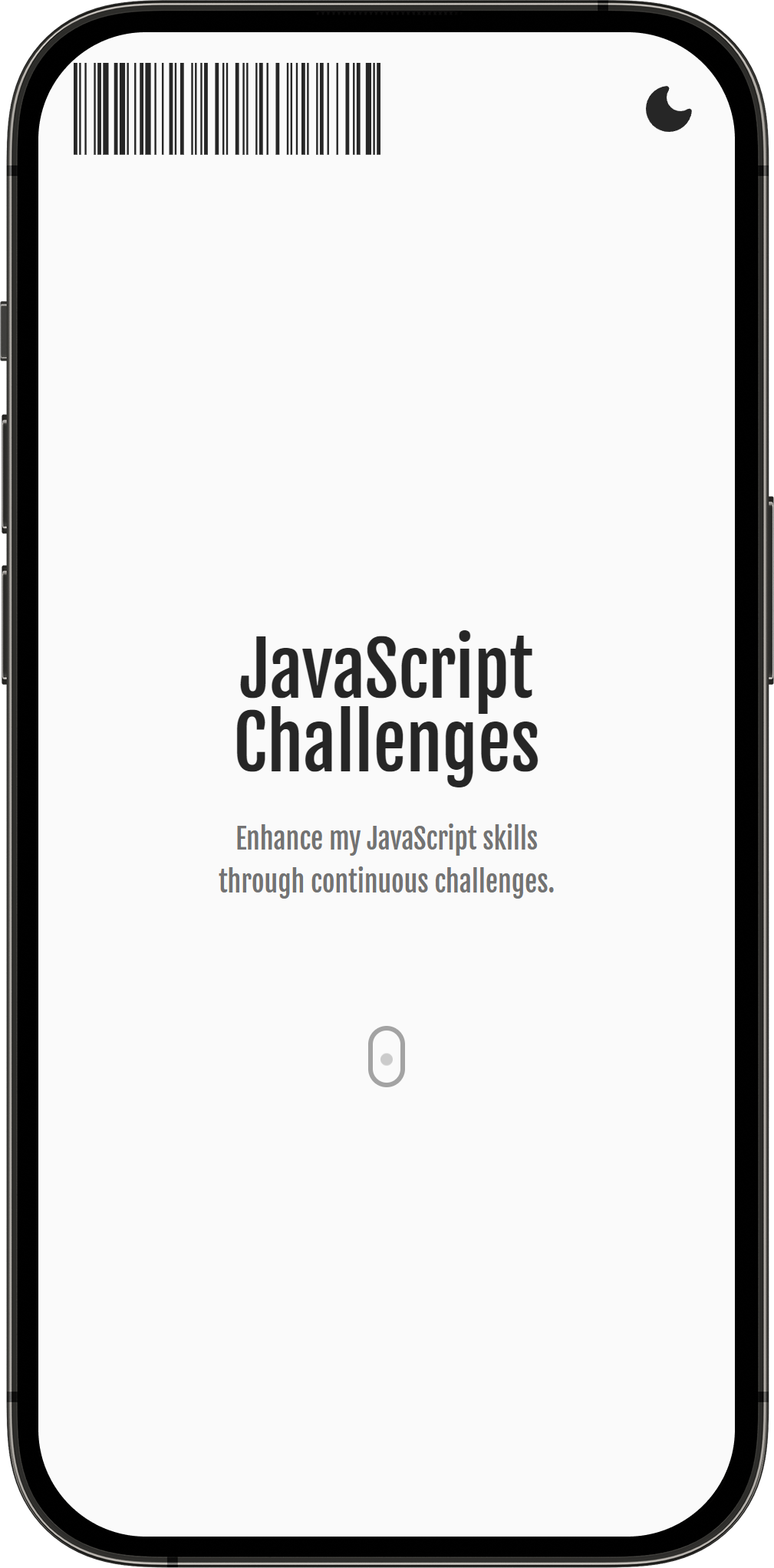 Javascript Challenges phone mockup